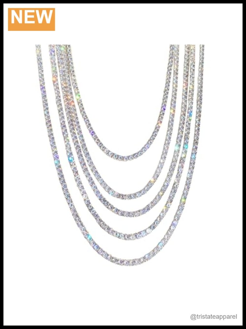 Moissanite Tennis Necklace 925 Sterling Silver 14 Inch Round Cut